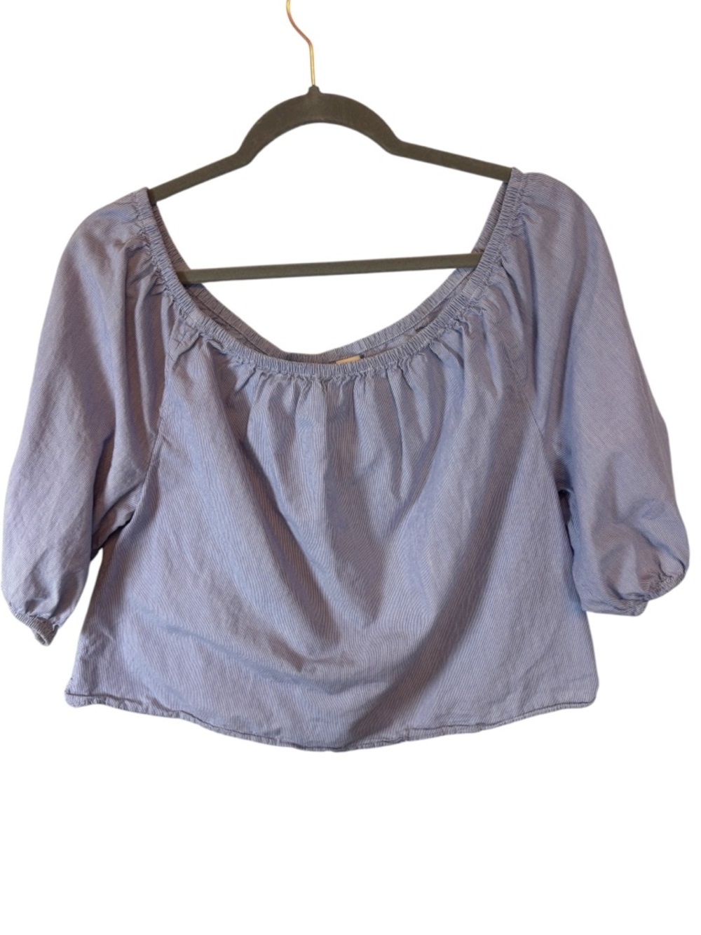 Maeve Anthropologie Blue Off-the-Shoulder Peasant Blouse 100% cotton Size XS